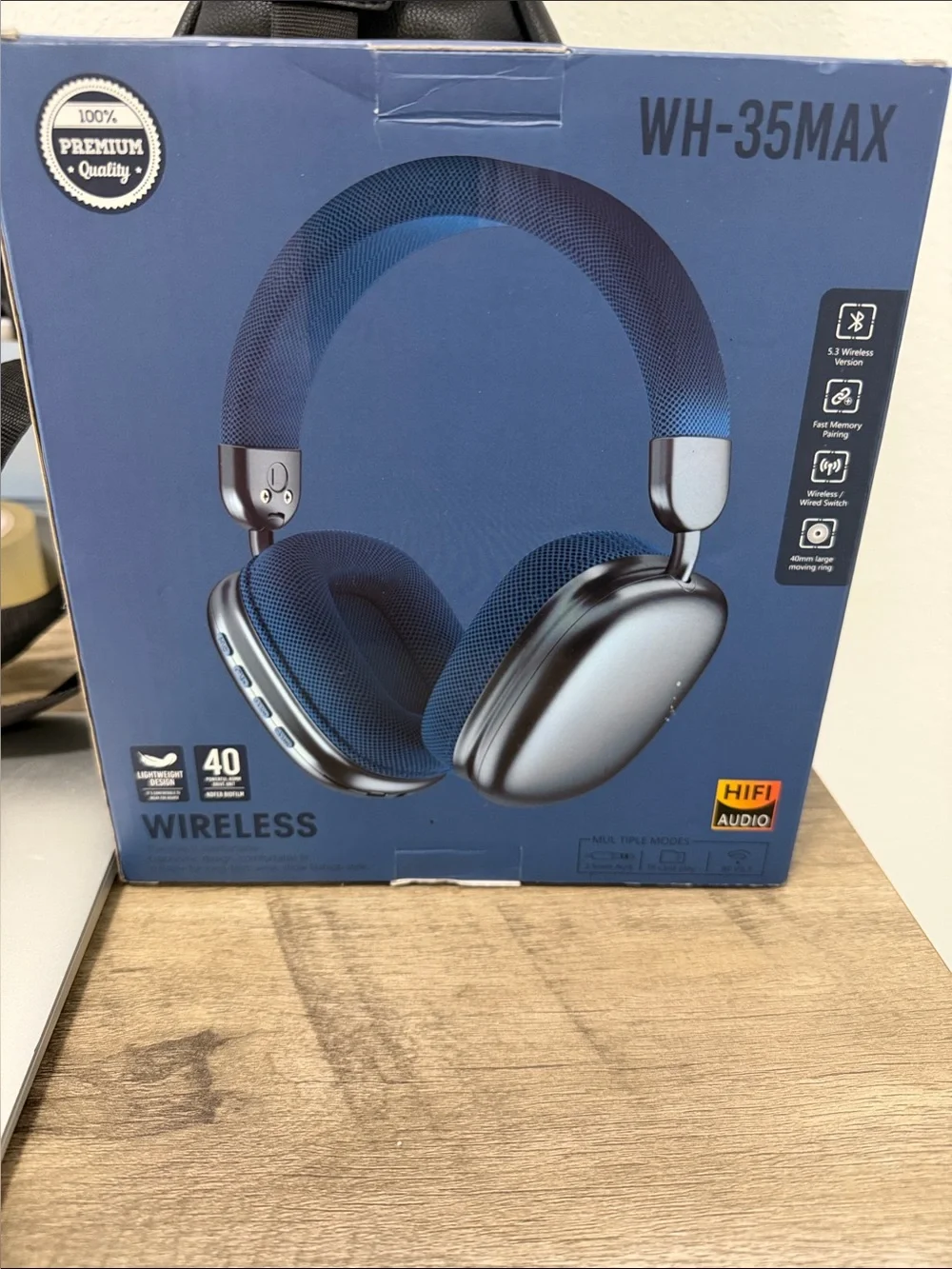 WH-35MAX Wireless Over-Ear Headphones - Blue  (does not include USB Plug)